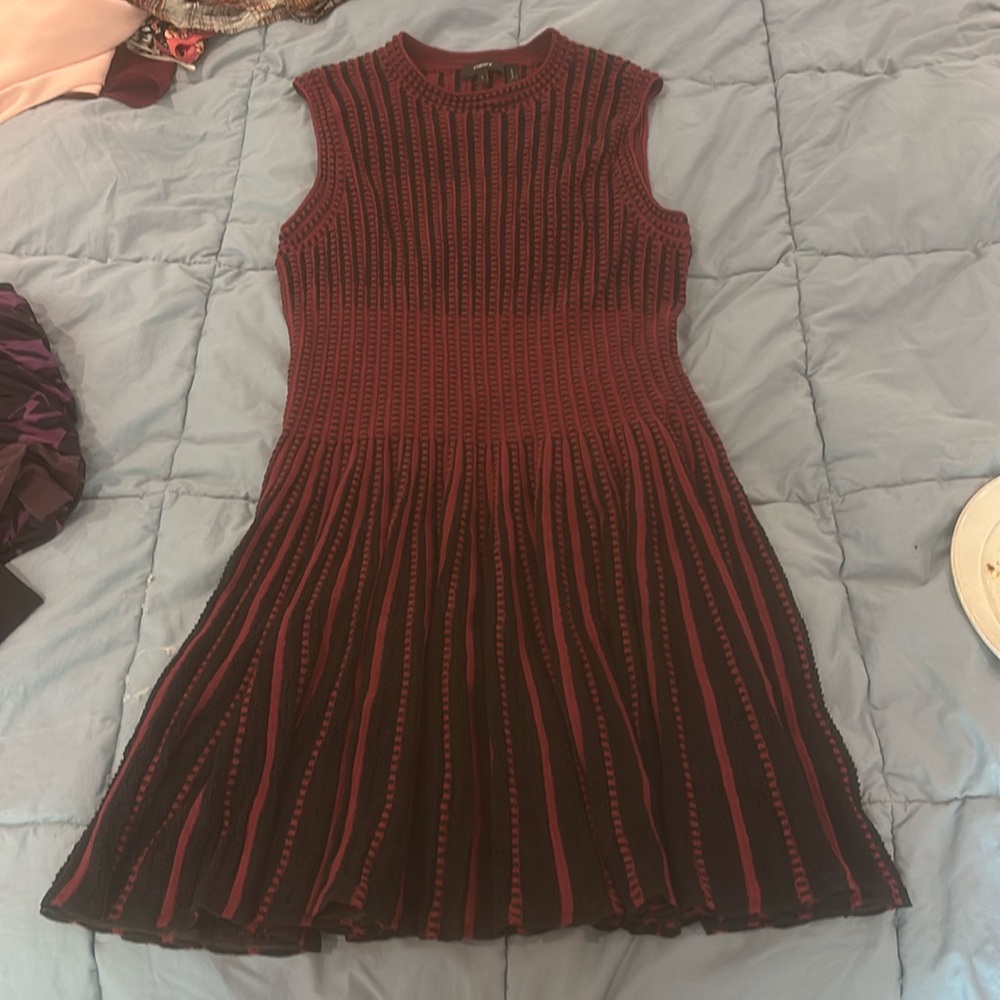 Red and black theory dress